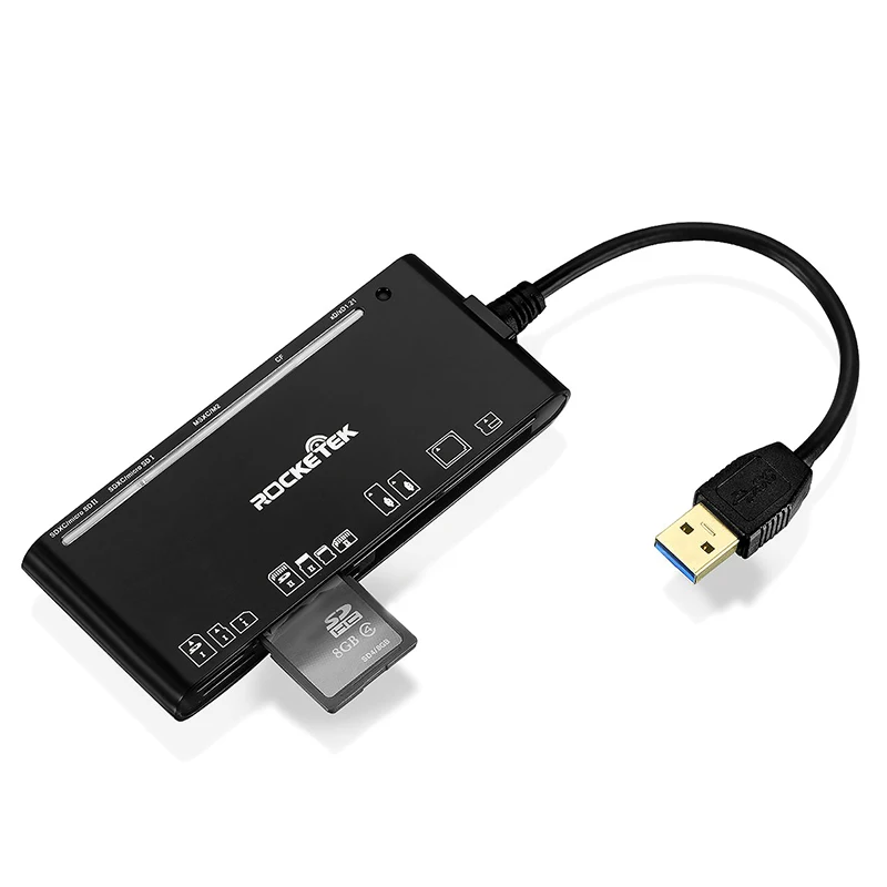 Rocketek stesso tempo leggere 5 carte di memoria usb 3.0 otg del telefono lettore di schede adattatore per SD/TF CF MS XD micro SD accessori per computer
