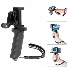 Fantaseal Ergonomic Action Camera Hand Grip Mount w/ Smartphone Clip for GoPro Grip Sony Stabilizer for Xiaomi Yi SJCAM Holder