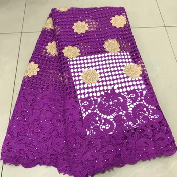 

NEW African Guipure Lace Fabric French Net Cotton Embroidered Laces 2019 High Quality Nigerian Mesh Lace Fabrics 5Yard/Lot A2047