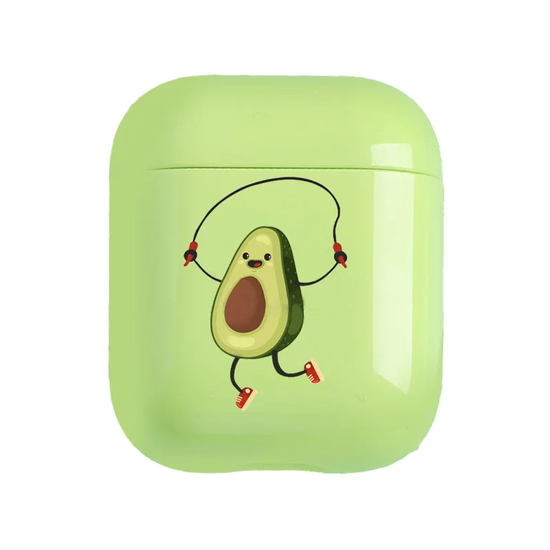 Милый чехол для Apple airpods, чехол с мультяшным забавным авокадо, Bluetooth, чехол для наушников Airpods 1, 2, сумки для зарядки, Жесткий Чехол для наушников - Цвет: I200822