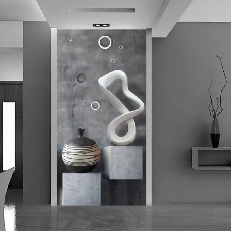 

Custom HD 3D Photo Murals Wallpaper Modern Creative Painting 3D Living Room Entrance Bathroom Door Hallway background Wall Paper