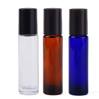 

1pc 10ml Glass Essential Oil Roller Bottle Useful for Aromatherapy Perfumes And Lip Balms Glass Roll on Bottle RB04