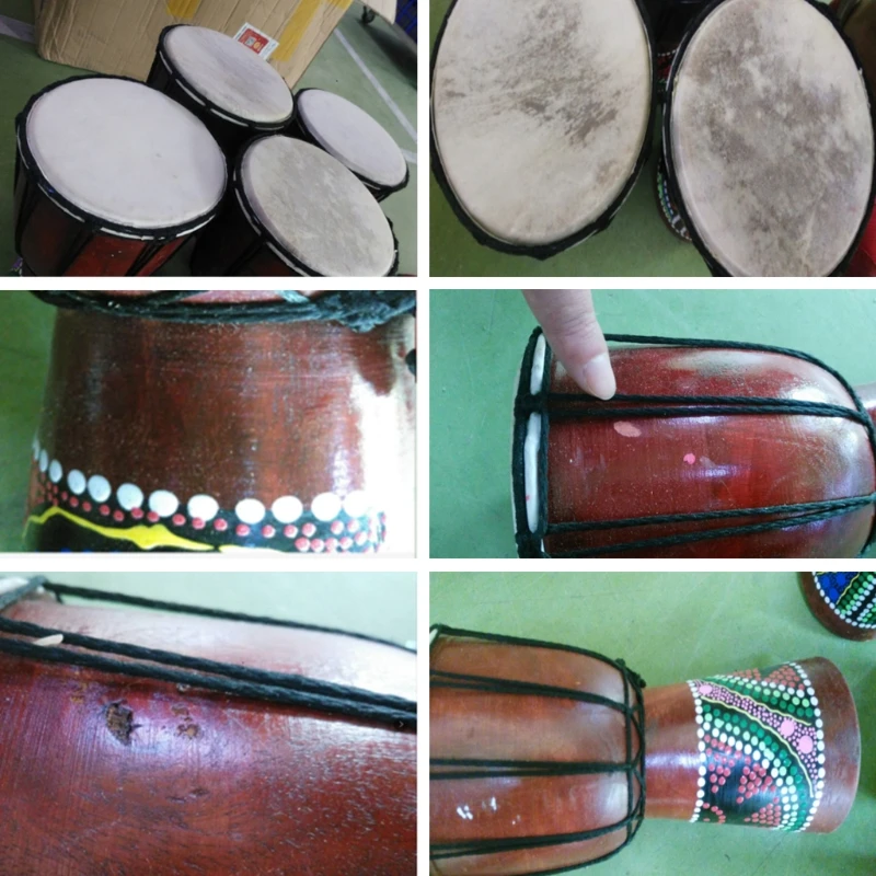 المهنية أفريقي Djembe طبل بونغو 6 بوصة الكلاسيكية اللوحة خشبية الأفريقية Djembe جيدة الصوت الموسيقية أداة