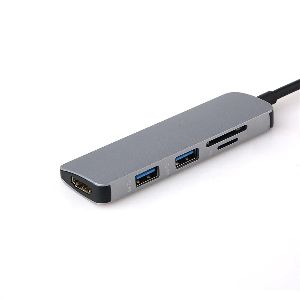 Computer Peripherals USB Hub 5in1 Hub Adapter Type-C USB 3.0 to 4K HDMI USB 3.0 SD TF Card Reader 5in1 Hub Adapter #20