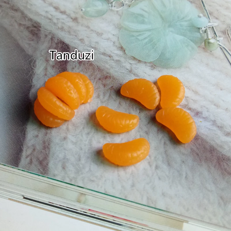 

Tanduzi Wholesale 100PCS Kawaii Mini Artificial Fruit Simulation Orange Fake Food DIY Plastic Oranges Dollhouse Deco Parts