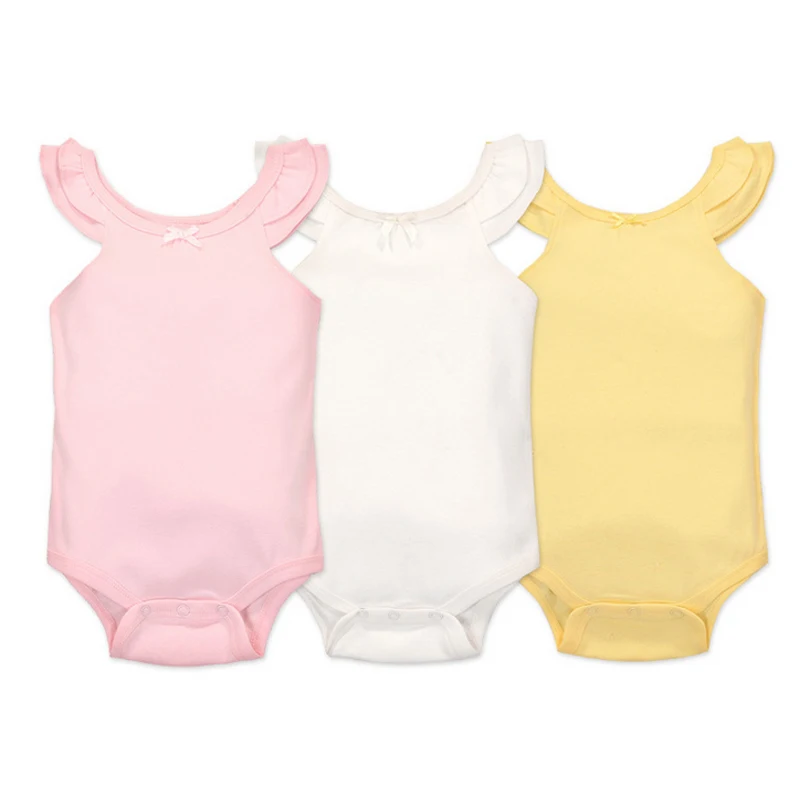 

y451 baby clothes summer dress new candy color small flying sleeves vest clothing small princess cute cotton girl baby clothes