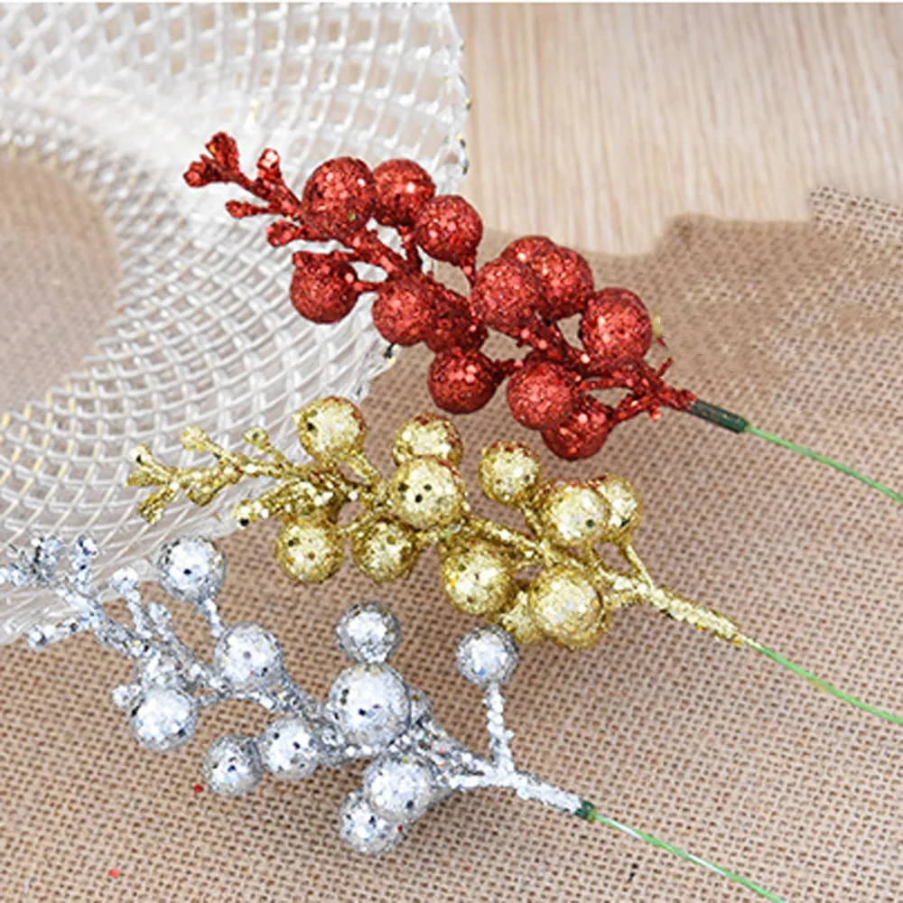 

Artificial Berries Christmas Tree Decorations Shiny Xmas Tree Hanging Ornament Festival Supplie enfeites para arvore de natal