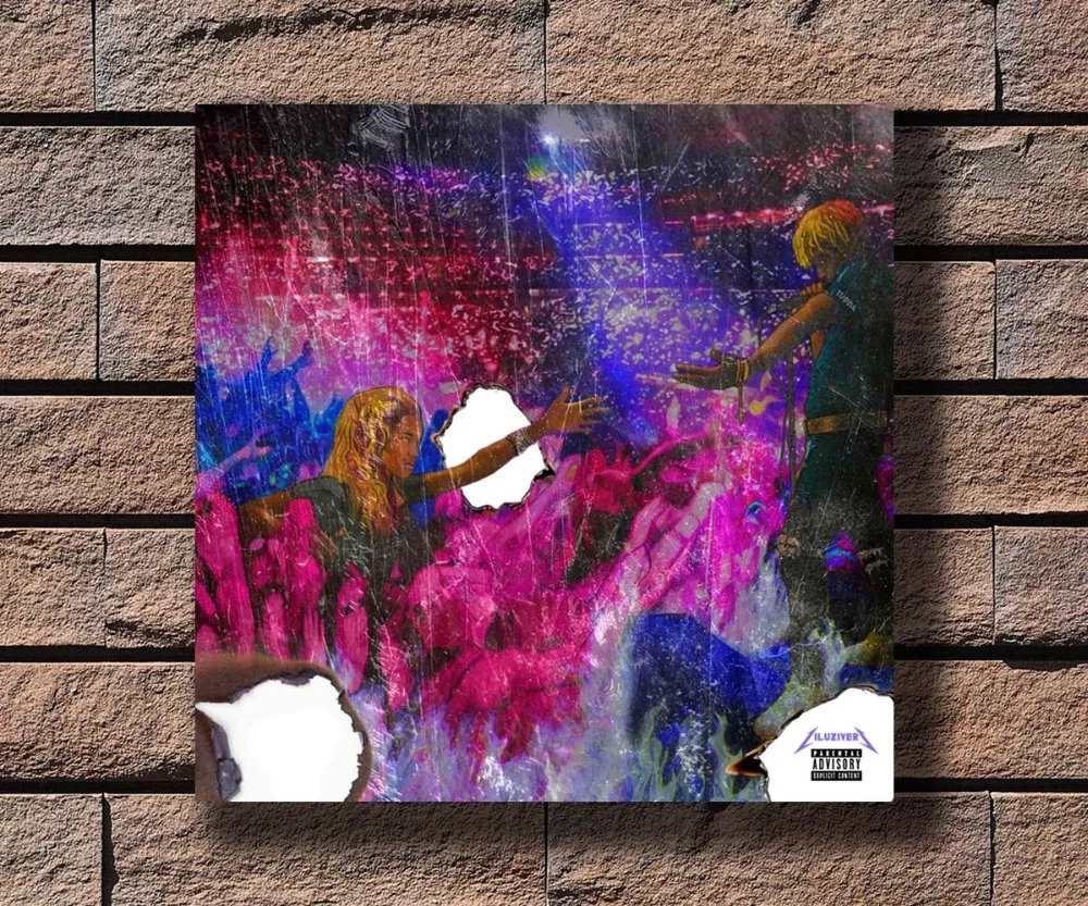 G-107 Lil УЗИ верт Luv Is Rage музыкальный Рэппер Обложка альбома ткань художественное