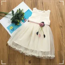 Летнее платье для девочек; новые модные детские кружевные свадебные платья без рукавов; вечерние платья для девочек; сетчатая Одежда для девочек
