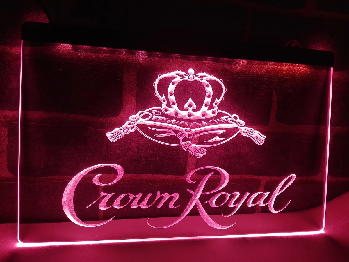 LE104 Crown Royal Derby Whiskey NR beer Bar Light Sign