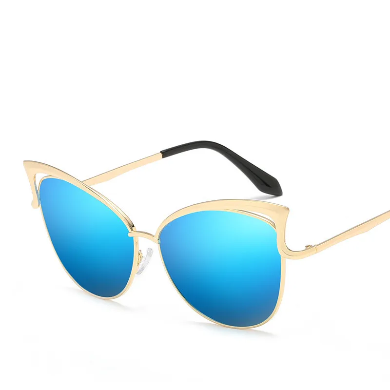 Роскошные Брендовые женские солнцезащитные очки кошачий глаз, оттенок, винтажные Ретро женские солнцезащитные очки, солнцезащитные очки для женщин, zonnebril dames okulary - Цвет линз: Blue