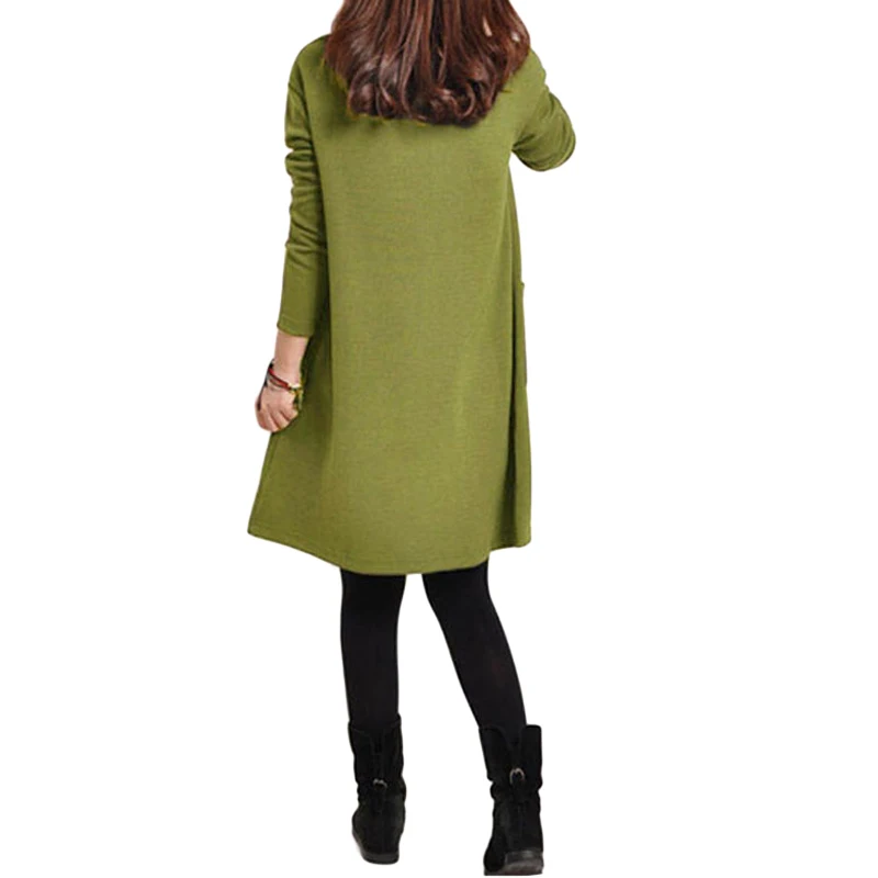 2018 Autumn Dress Women Winter Long Sleeve Pocket Dress Solid O Neck Casual Loose Party Dresses Fashion Vestidos Plus Size S-5XL HTB1BzalQpXXXXccXXXXq6xXFXXXC - 2018 Autumn Dress Women Winter Long Sleeve Pocket Dress Solid O Neck Casual Loose Party Dresses Fashion Vestidos Plus Size S-5XL