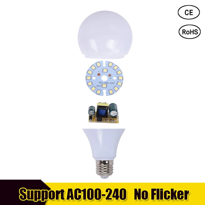 Светодиодный светильник E27 220V B22 3W 5W 7W 9W 12W 15W светодиодный SMD2835 лампада de Bombillas