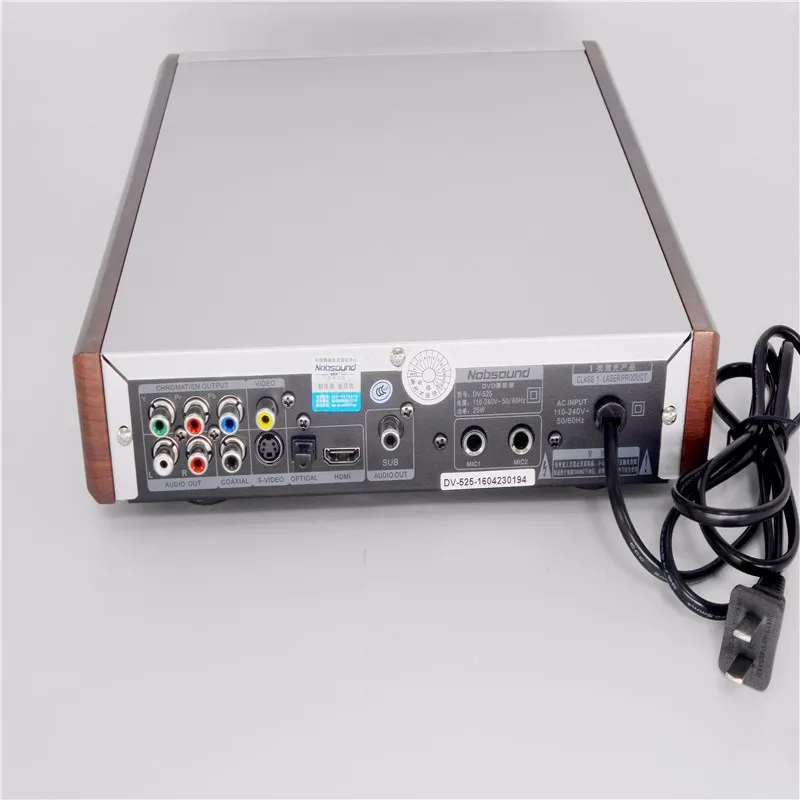 Nobsound DV-525 Высокое качество DVD CD USB видеоплеер микрофон караоке выходной сигнал коаксиальный/Оптика/RCA/HDMI/s-видео розетки