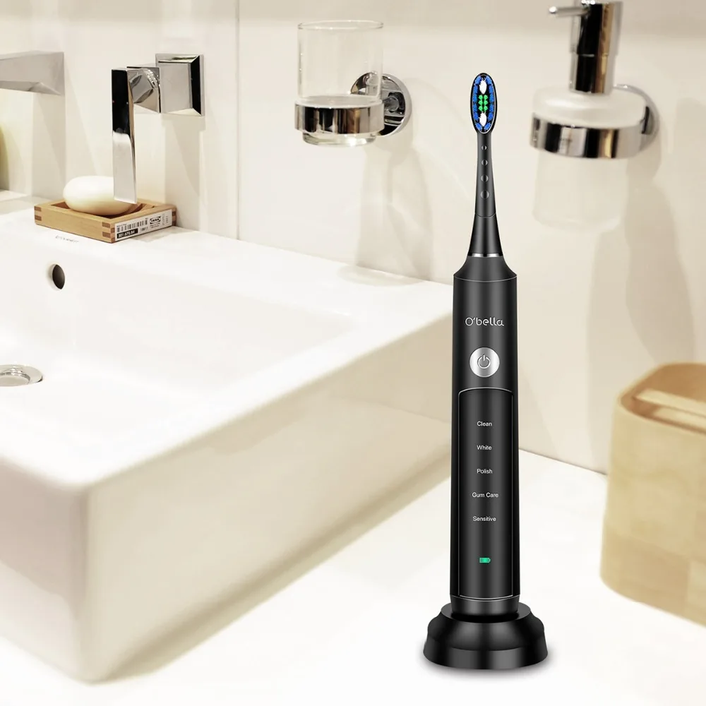 O'BELLA 071B Ultrasonic Electric Toothbrush 48000RPM Time Remind Adult Waterproof USB Rechargeable Tooth Brushes With Heads O'BELLA 071B Ultrasonic Electric Toothbrush 48000RPM Time Remind Adult Waterproof USB Rechargeable Tooth Brushes With Heads
