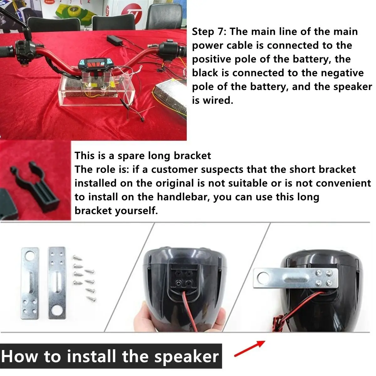 Мотоцикл Водонепроницаемый MP3 колонки мотор Руль аудио система USB TF bluetooth FM радио встроенный микрофон автомобильные аксессуары