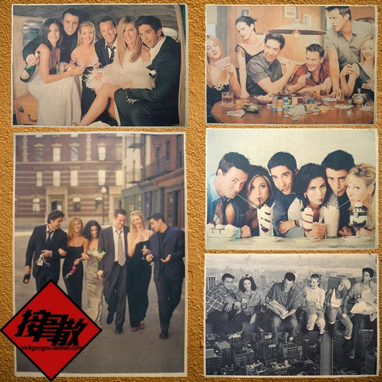 Friends Of The United States Drama Retro Kraft Paper Old Poster Photo Wall Bar Dormitory Coffee Shop Interior Painting | Дом и сад