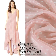 130*50 см Розовая белая точка шелк тутового шелкопряда Тюль шелк шифон ткань швейный шелковый шарф ткань свадебное платье Одежда diy tissu