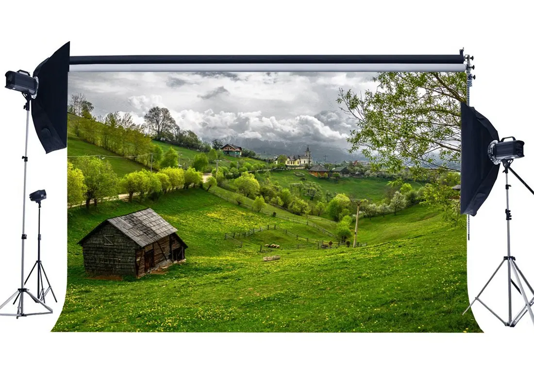Spring Backdrop Rustic Village Jungle Forest Backdrops