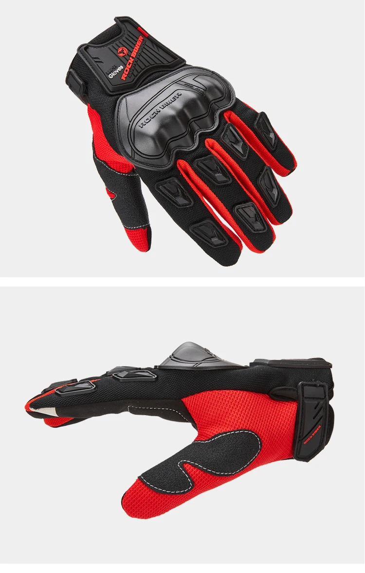 ROCK BIKER, черные мотоциклетные перчатки с полным пальцем, летние перчатки с сенсорным экраном для мотокросса, дышащие перчатки Luvas para Moto M-XXL