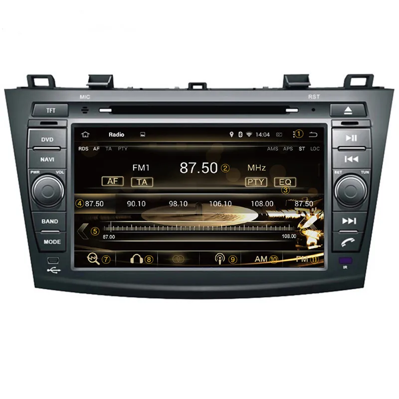 Clearance Octa Core 4G RAM 64G ROM Android 9.0 Car DVD Multimedia Player Auto GPS Navigation for MAZDA 3 2010- 14