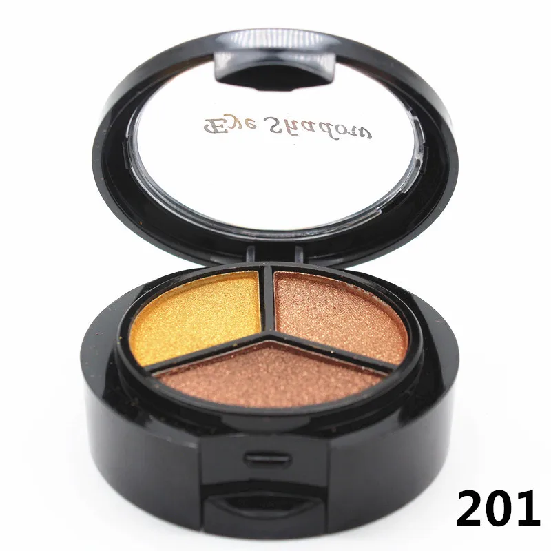 3 цвета Smoky eyeshadow palette Professional glitter eyeshadow shimmer pigment+ кисть+ зеркальный макияж телесные матовые тени для век MOR001 - Цвет: 201