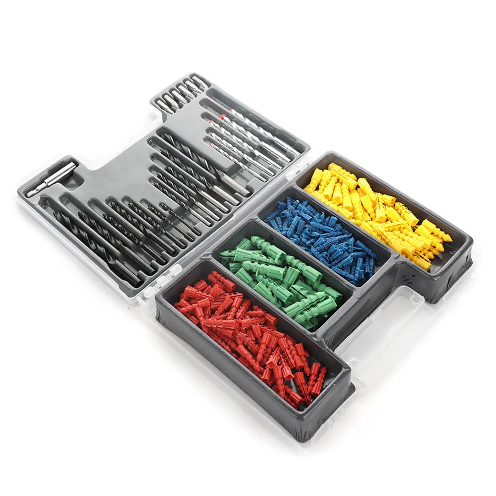 

300pcs Carbon Steel Twist Drill Bit Set woodworking drill Dowels Impact home Wood Tool with Box new