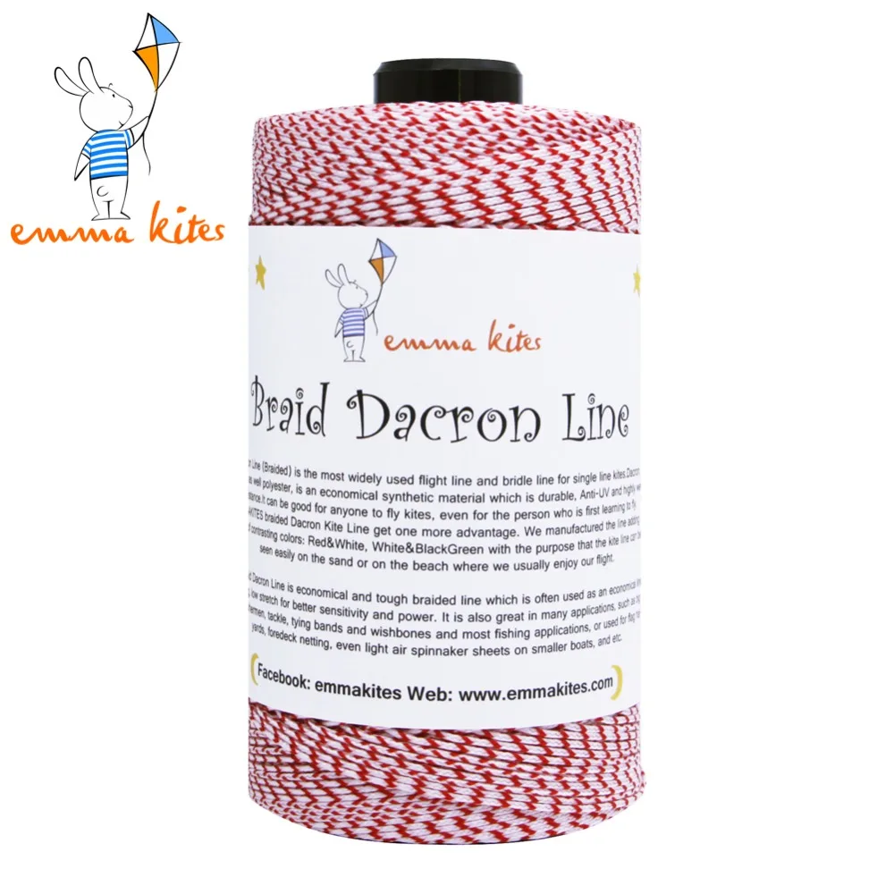 1000ft 200lb Braided Dacron Kite Line Lightweight Multifunctional