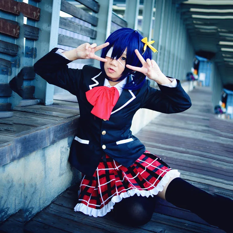 Takanashi Rikka Cosplay Costume School 