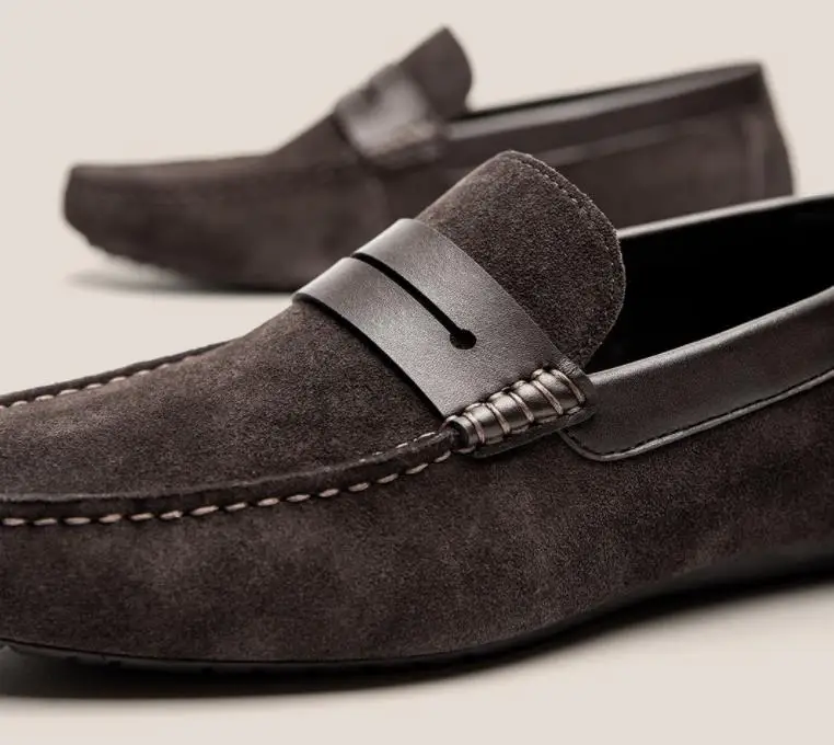  Authentic Xiaomi mijia Men's suede moccasin shoes Pig skin for comfortable suede leather Summer