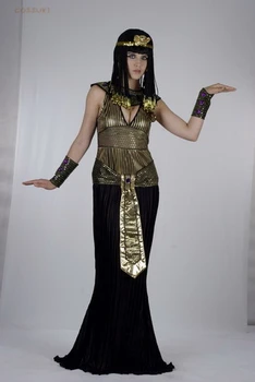 

Halloween Exotic Black Gold Adult Sexy Women Knitting Egyptian Style Cool Cosplay Costume For Performance Or Masquerade Party