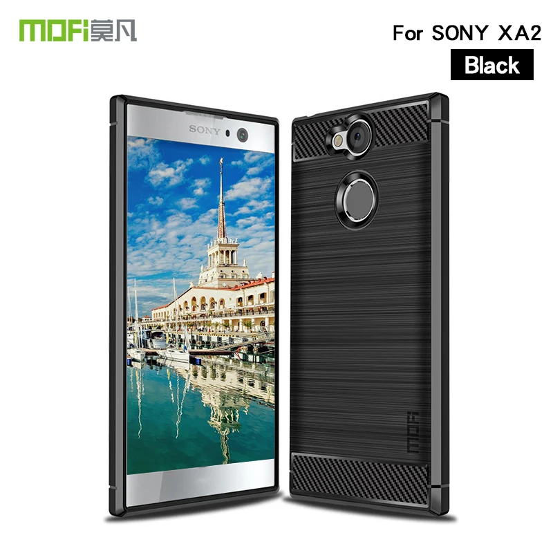 Модный чехол MOFi для телефона Sony Xperia XA2 мягкий из углеродного волокна силиконовый