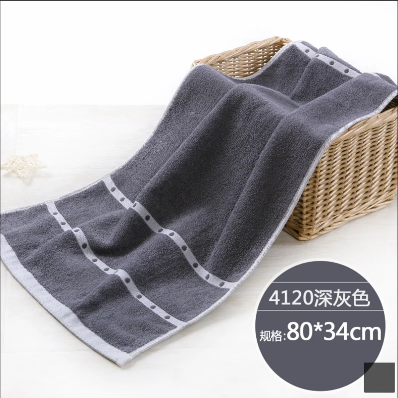 

34X80CM Cotton Thick Face Towel Couple Adult Household Washcloth Soft Absorbent Comfortable Yoga Football Household Bath Towel