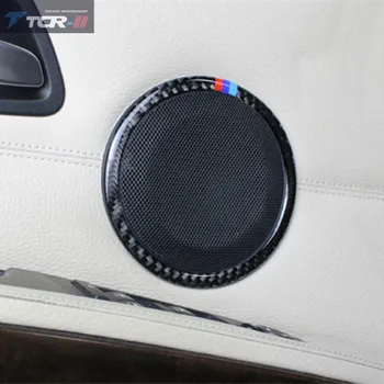 

for bmw E90 3 Sereis E84 X1 Decorative circle ring styling car audio Carbon Fiber speaker door loudspeaker trim sticker cover