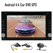 Universal Double 2 din Android 4.4 Car DVD player GPS Navigation+Wifi+Bluetooth+Radio+Capacitive Touch Screen+Free Rear Camera