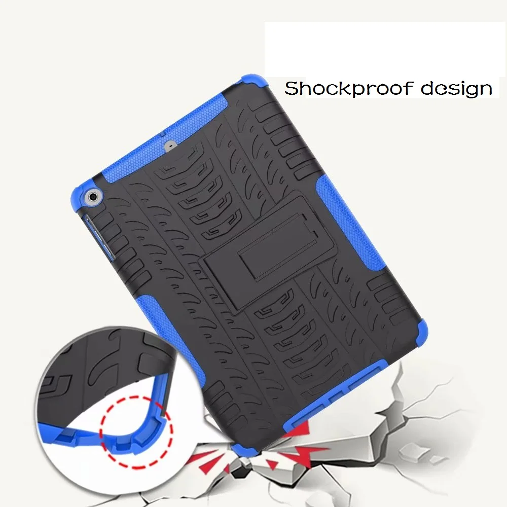 9.7'' High Duty Armor Coque For iPad Air Air 1 Case Shockproof PC + TPU Stand A1474 A1475 Protective Cover for iPad Air Case (6)