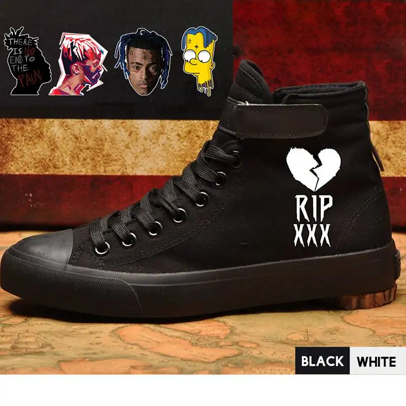 Singer Sing XXXTentacion High Heel Canvas Uppers Men White Sneakers 2019 VelcroShoelace Trendy Shoes Sneakers A194301 Singer Sing XXXTentacion High Heel Canvas Uppers Men White Sneakers 2019 VelcroShoelace Trendy Shoes Sneakers A194301