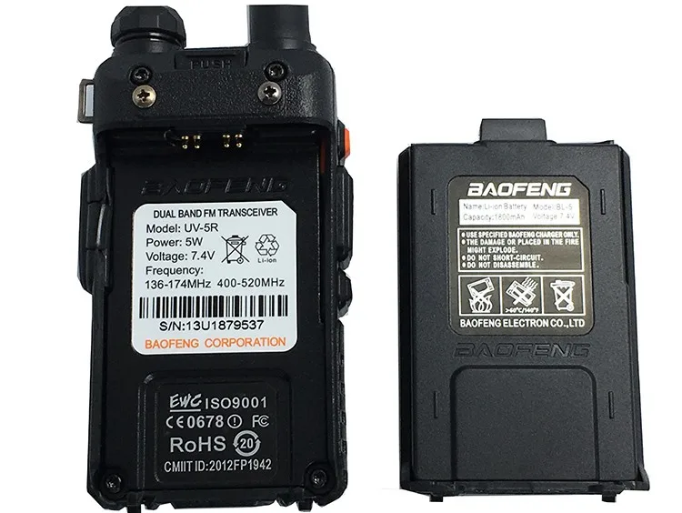 Baofeng UV-5r walk talk 2800 мАч baufeng 5 Вт рация 10 км УКВ радиостанция мобильный двухдиапазонный радиоприемник woki toki