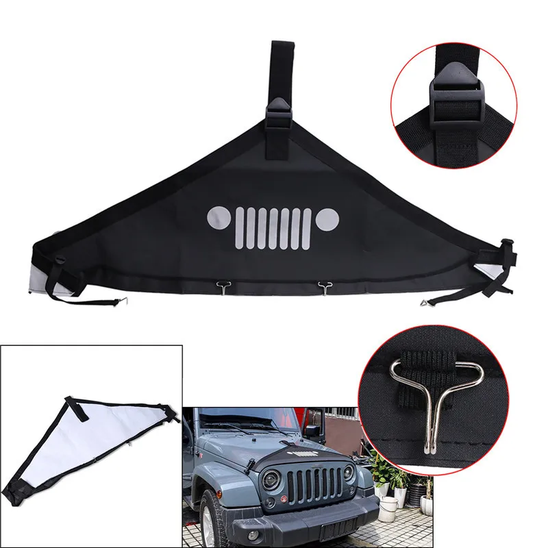 

1PC Black Car Front Hood Cover Shell End Bra Protector Fit For 2007-2017 Jeep Wrangler JK //