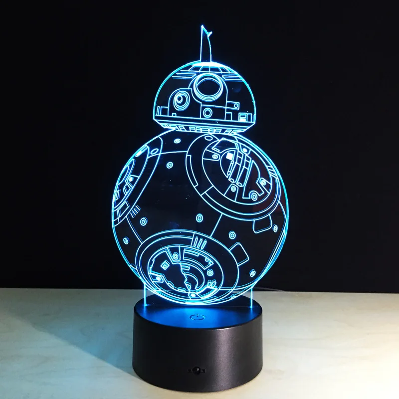 Star Wars BB-8 Robot 3D Led Night Light Colorful Acrylic USB LED Table Lamp Creative Star Wars Action Figure Lighting Toy Star Wars BB-8 Robot 3D Led Night Light Colorful Acrylic USB LED Table Lamp Creative Star Wars Action Figure Lighting Toy