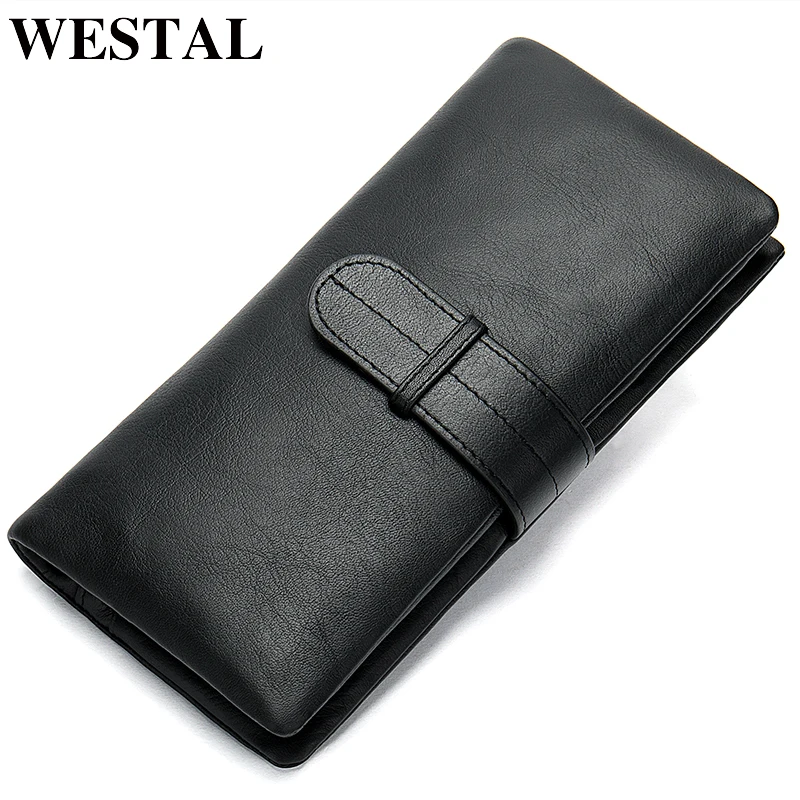 Ceny WESTAL portfel męska oryginalna skórzana portmonetka dla mężczyzn sprzęgła portfele męskie długa skórzana zipper portfel mężczyźni biznes portfel 6018