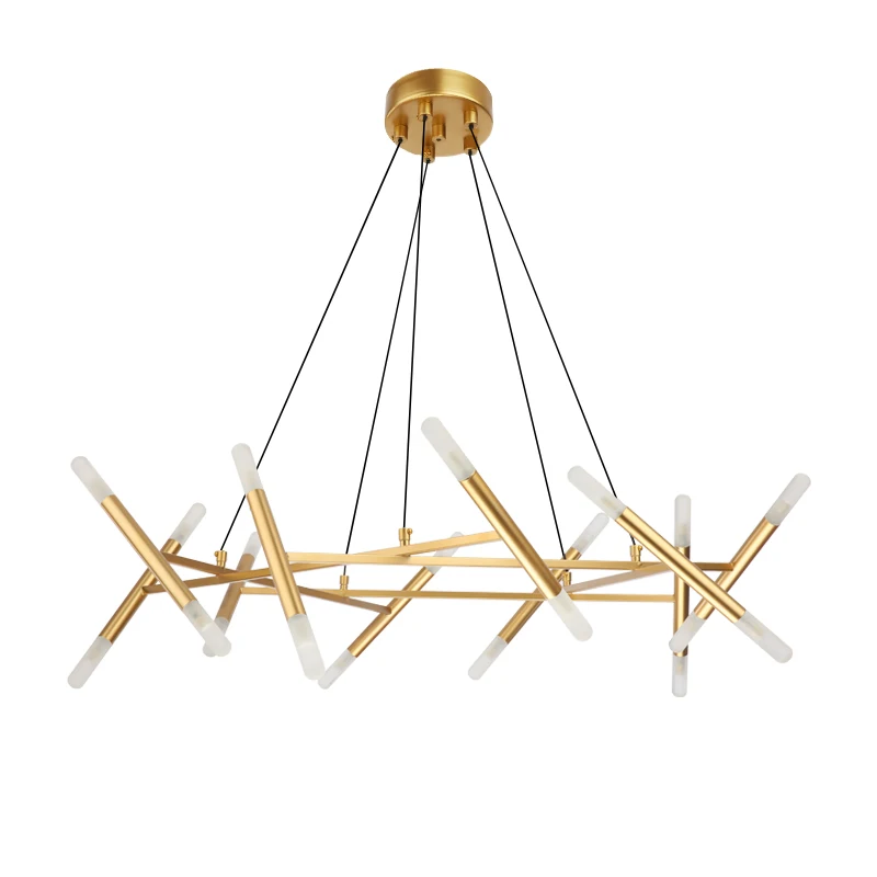 

Post modern Nordic Chandelier simple modern branch restaurant acrylic lampshade art creative led E14 lamp long shaped droplight