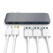 Mosible USB C концентратор к HDMI 4k Thunderbolt 3 адаптер с PD концентратор 3,0 Для Macbook Pro / type-c Интерфейс