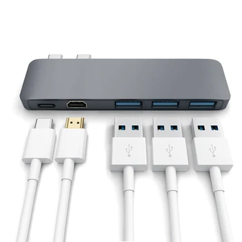

Mosible USB C Hub to HDMI 4k Thunderbolt 3 Adapter with PD HUB 3.0 for Macbook Pro/Air 2019 Type-c Interface