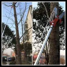 High branch shear saw telescopic rod pruning scissors garden tools (aluminum head +3 m telescopic aluminum rod)
