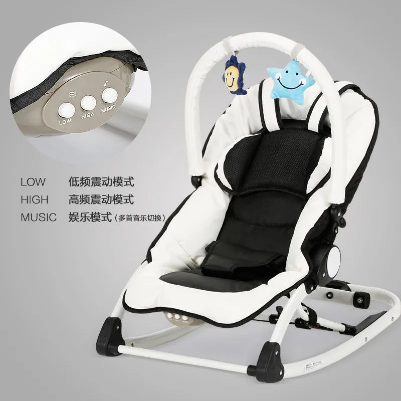 

3.8kg Leather Electrocar Baby Rocking Chair Multifunctional Toy Carry Baby Rocking Chair Baby Chaise Lounge Baby Cradle