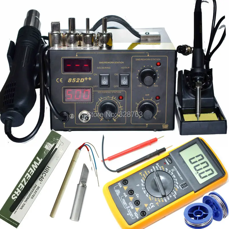 

2016 Solder Soldering iron+hot air gun Rework Station Welding table Desoldering Station Welding machine BGA rework station