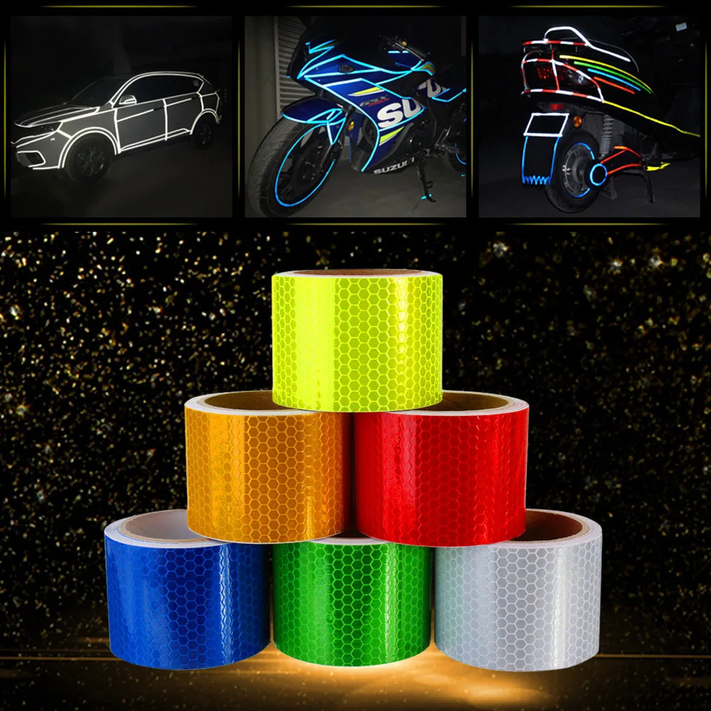 

3M Reflective Tape Motorcycle Helmet Stickers Adhesive Reflective Tape Hat Stickers Yellow Orange Lime Green Adhesive Tape