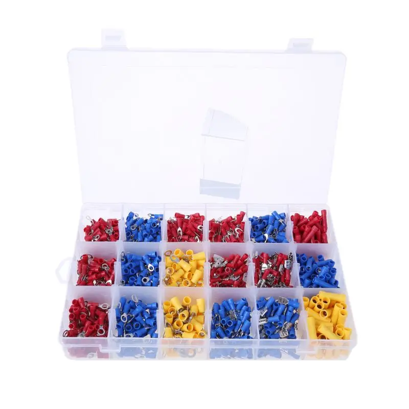 

1200 Pcs/Set 18 Types Red/Blue/Yellow Crimp Terminals Assortment Lugs Cable Wire Connector For Automobile Application