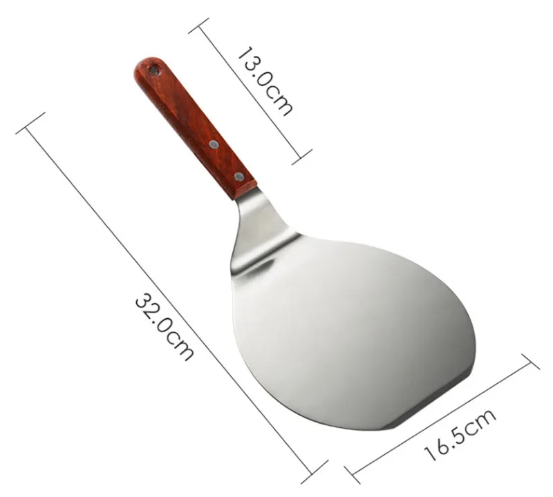 4 вида Лопата для пиццы из нержавеющей стали, держатель для пирога, резак для пиццы, лоток для пиццы, пластина для переключения, инструмент для выпечки, инструмент для выпечки - Color: Light Grey